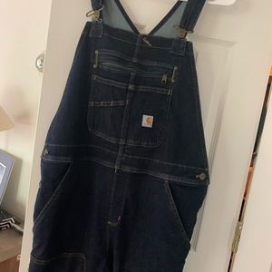 Size L-short Carhartt women’s navy blue denim overalls